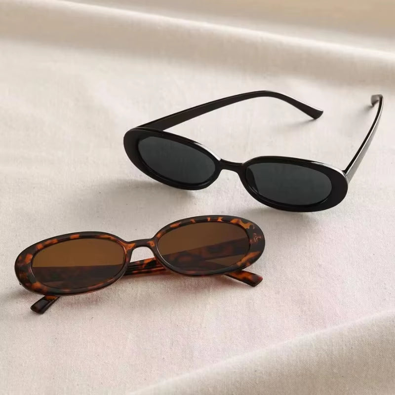 Vintage Oval Sunglasses Women Luxury Brand Designer Small Oval Sun Glasses Retro Black Red Glasses Ladies Goggle UV400 Eyewear