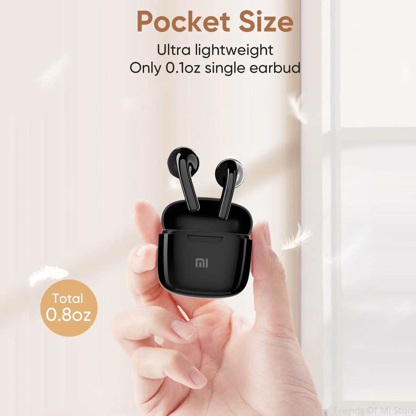 Xiaomi Wireless Bluetooth In-Ear Earbuds with 25 Hours Playtime Charging Case TWS Technology Built-In Noise Cancellation Mic
