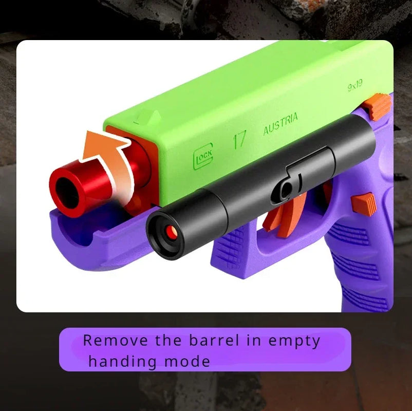Dual-Mode Airsoft Soft Bullet Toy Gun Automatic Shell Ejection G17 Pistol Laser Version Radish Gun CS Shooting Weapons for Kids