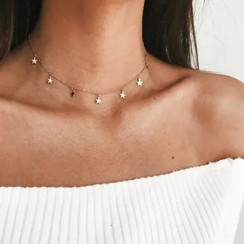 New Double Layer Necklace for Women Imitation Pearl Crystal Heart Pendant Chokers Necklaces Girls Gift Bohemia Cheap Jewelry