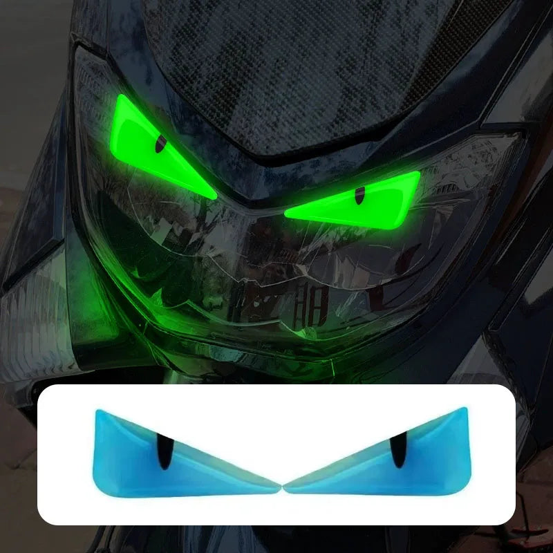 3D Luminous Vinyl Motorcycle Reflective Sticker Cute Eyes Scooter Windshield Decal Accessories for BMW Honda Yamaha Suzuki Vespa