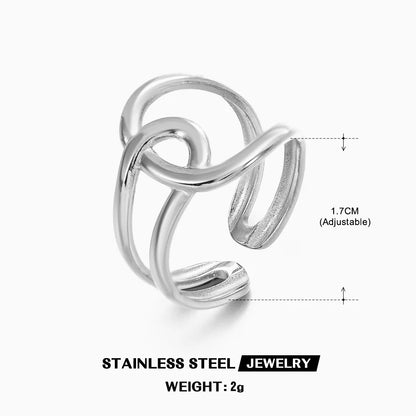 Gold Color Stainless Steel Heart Ring Women Metal Finger Hollow Ring Waterproof Jewelry Girlfriend Gift Bijoux Femme Anillos