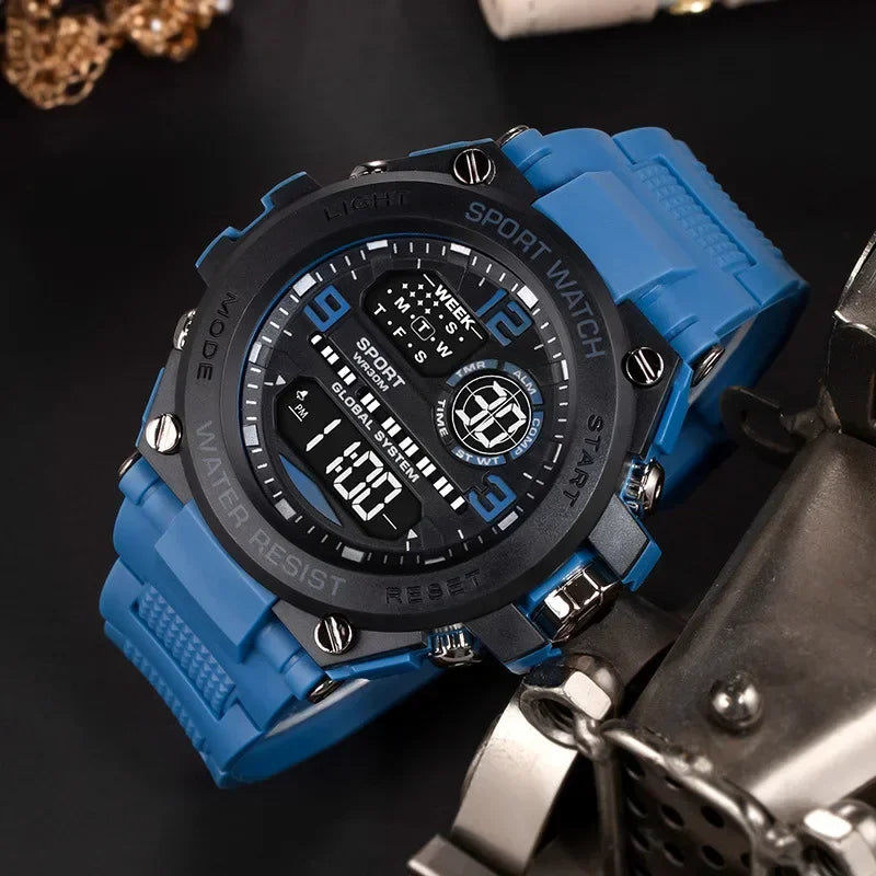 MAYZHISU Top Luxury Electronic Watch for Man Outdoor Men'S Sports Watches Stopwatch Waterproof Calendar Kids Digital Clock Gift
