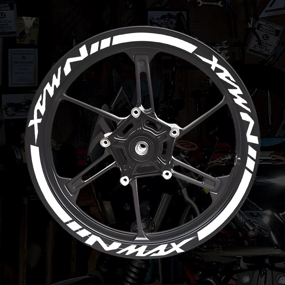 NMAX Motorcycle Wheel Hub Stickers Motor Bike Accessories Scooter Rim Strips Reflective Decal for Yamaha Nmax 125 155 160