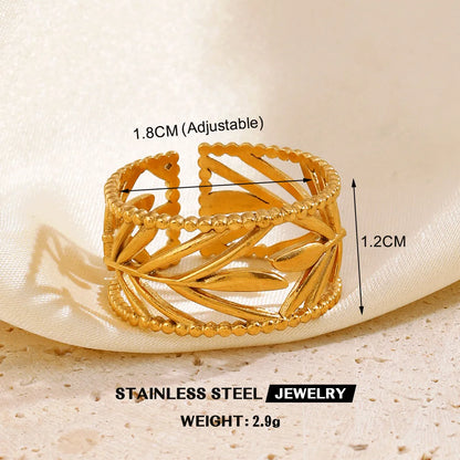 Gold Color Stainless Steel Heart Ring Women Metal Finger Hollow Ring Waterproof Jewelry Girlfriend Gift Bijoux Femme Anillos