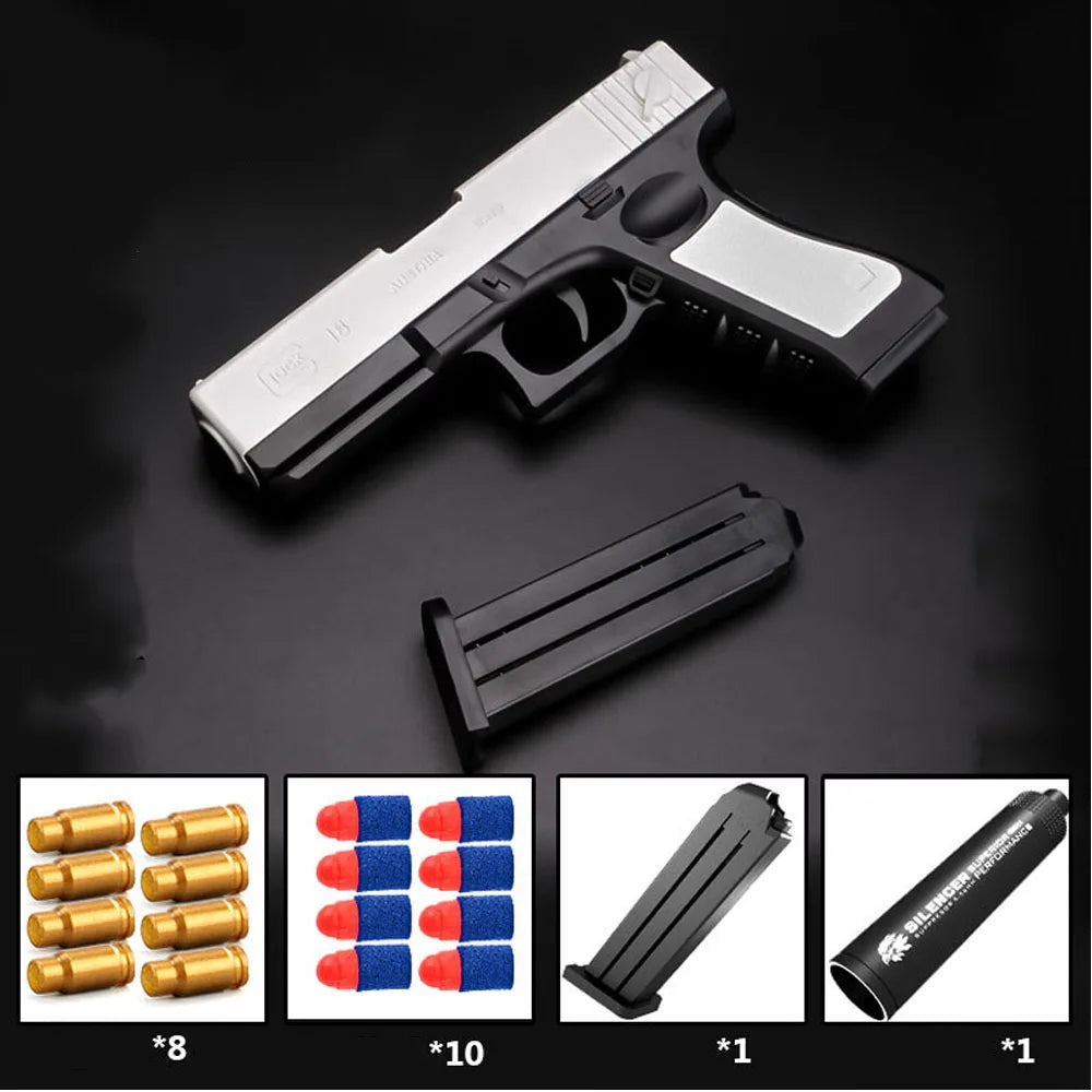 Newest Shell Ejecting Airsoft Pistol Soft Bullet Toy Gun Weapon Children Armas Shoot Outdoor Game Boys Gift