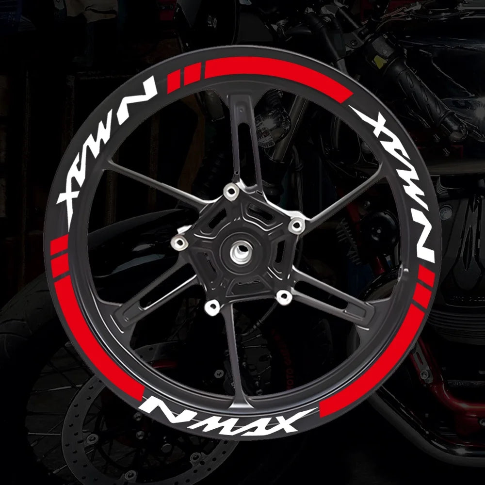 NMAX Motorcycle Wheel Hub Stickers Motor Bike Accessories Scooter Rim Strips Reflective Decal for Yamaha Nmax 125 155 160
