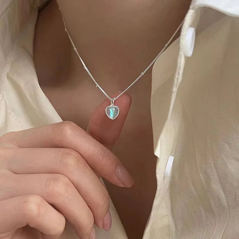 New Double Layer Necklace for Women Imitation Pearl Crystal Heart Pendant Chokers Necklaces Girls Gift Bohemia Cheap Jewelry