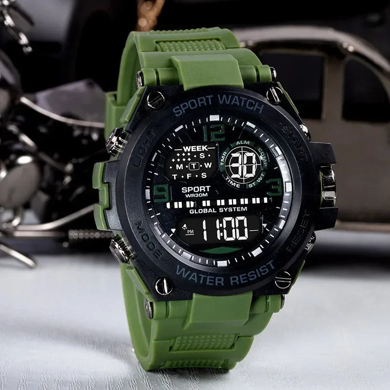 MAYZHISU Top Luxury Electronic Watch for Man Outdoor Men'S Sports Watches Stopwatch Waterproof Calendar Kids Digital Clock Gift