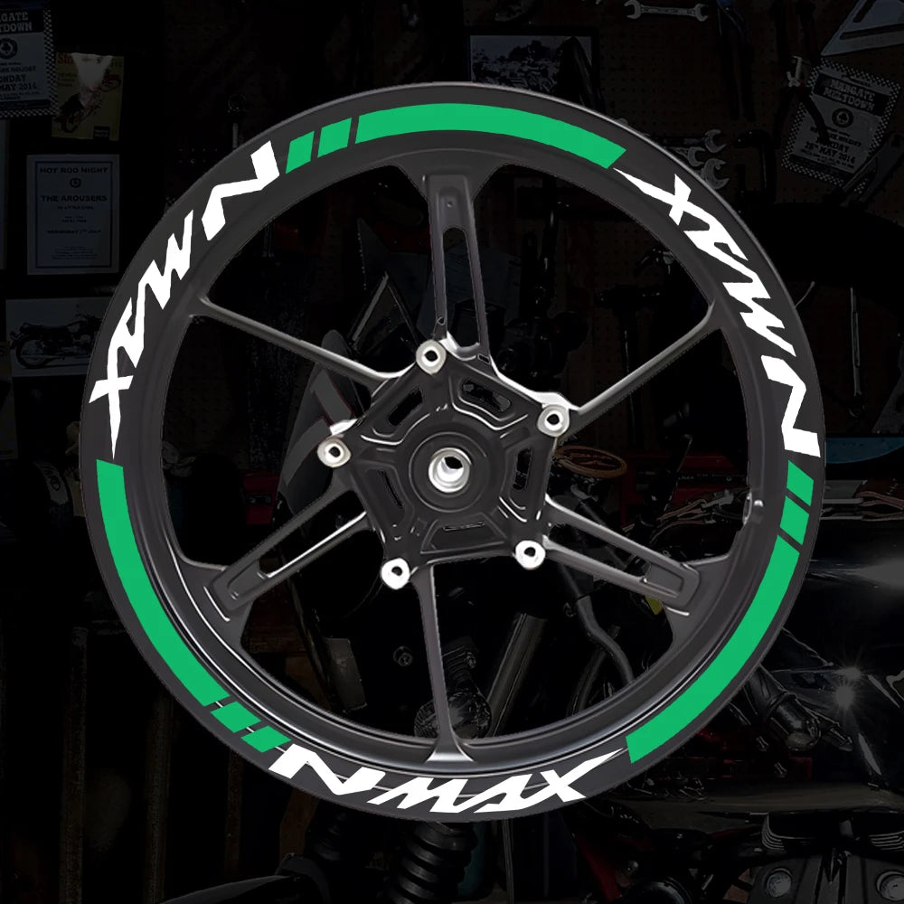 NMAX Motorcycle Wheel Hub Stickers Motor Bike Accessories Scooter Rim Strips Reflective Decal for Yamaha Nmax 125 155 160