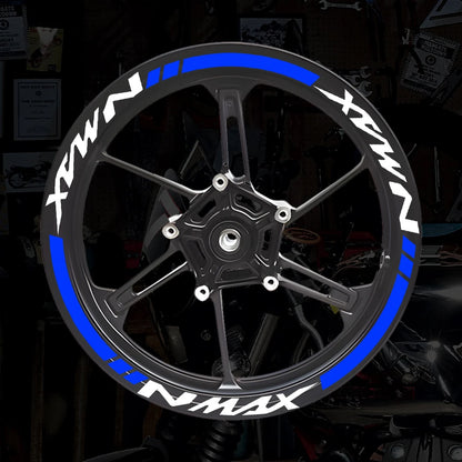 NMAX Motorcycle Wheel Hub Stickers Motor Bike Accessories Scooter Rim Strips Reflective Decal for Yamaha Nmax 125 155 160