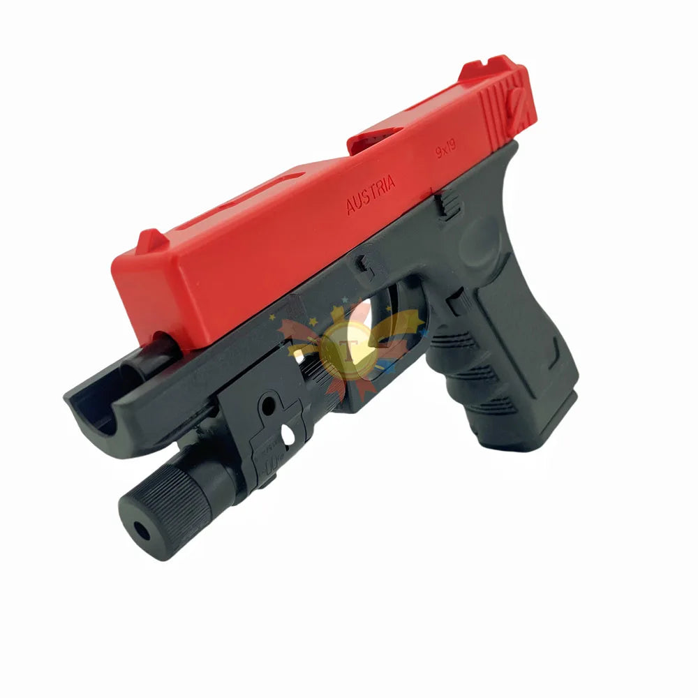 Manual G17 Toy Gun with Laser Soft Bullet Airsoft Pistol Outdoor Sports CS Game Weapon for Gift