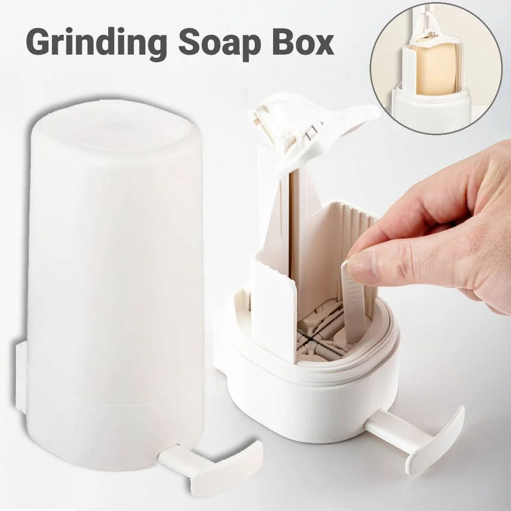 Bar Soap Grinder Wall Mounted Solid Soapy Bar Grinding Box Holder Soapy Bar Crusher Holder Soap Bar Shredder for Kitchen Toilet