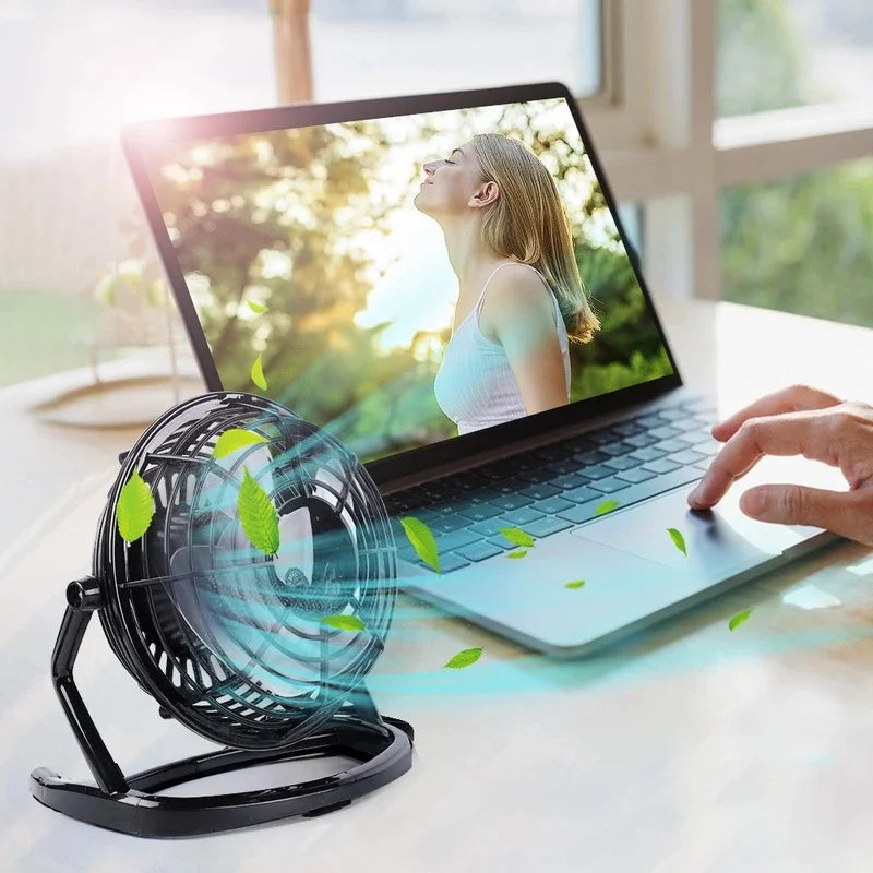 USB Silent Fan Desk Cooler for Laptop Notebook Desktop PC Office Summer Cooling Fan 4 Blades Rotatable USB Mini Fans Socket