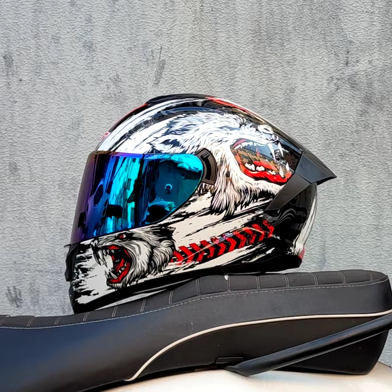 Motorcycle Helmet Cascos Para Motos with Built-In Sunshade Lens, Fully Covered Racing Helmet Casque Arai Repeat ODT