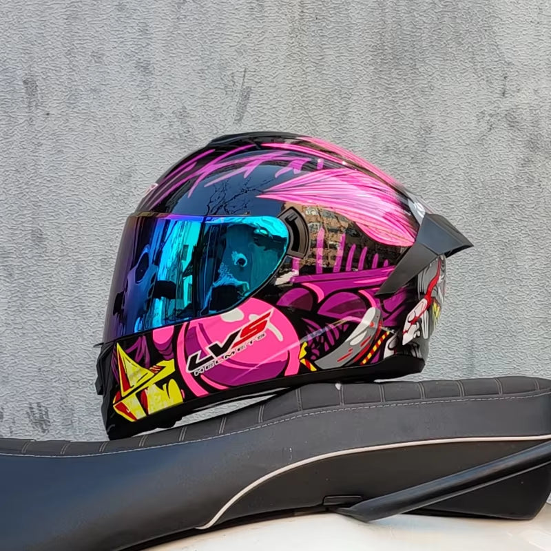 Motorcycle Helmet Cascos Para Motos with Built-In Sunshade Lens, Fully Covered Racing Helmet Casque Arai Repeat ODT