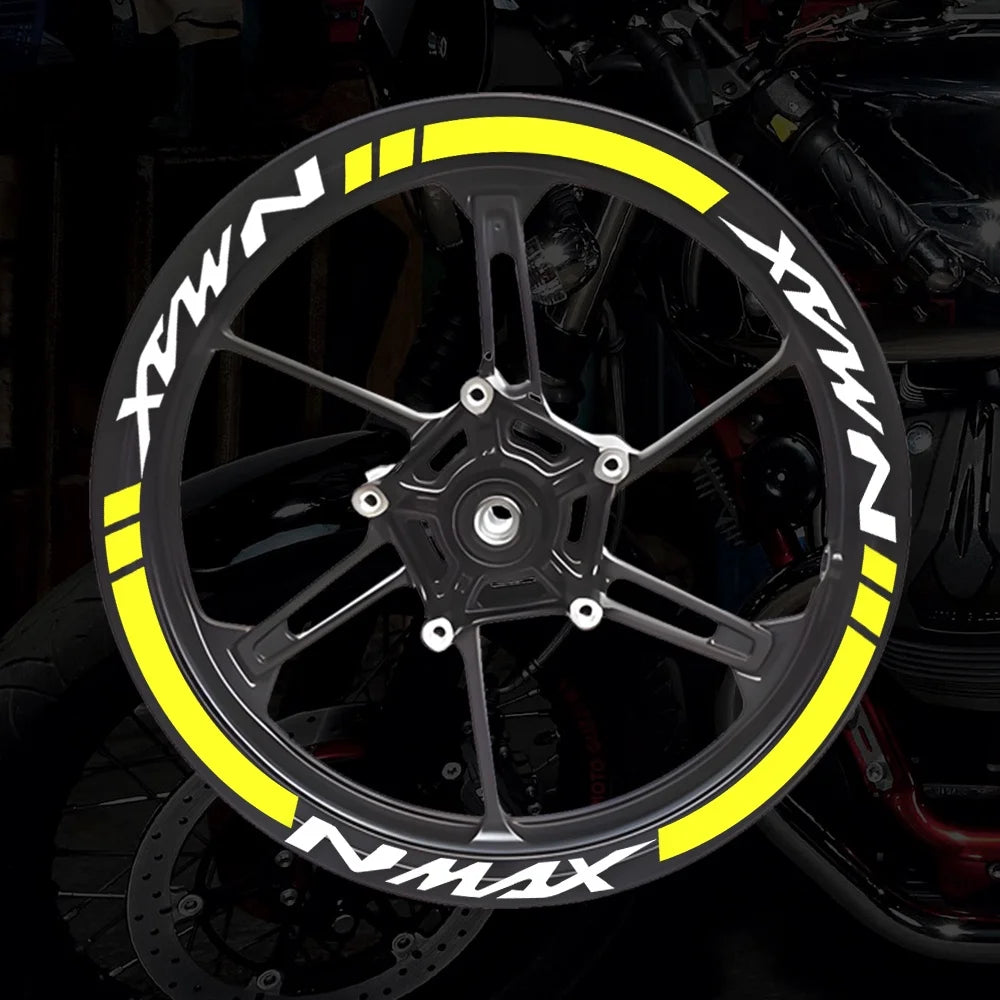 NMAX Motorcycle Wheel Hub Stickers Motor Bike Accessories Scooter Rim Strips Reflective Decal for Yamaha Nmax 125 155 160