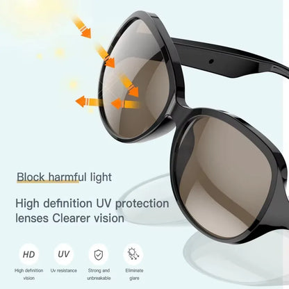Smart Bluetooth V5.3 Sunglasses Glasses Call Outdoor Sports Headphones HIFI Black Technology Anti-Touch UV for Men and Women