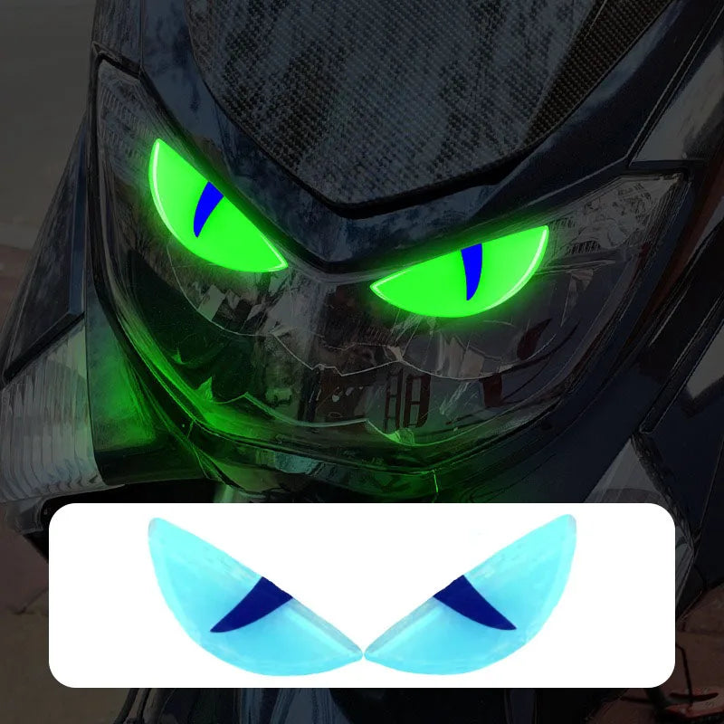 3D Luminous Vinyl Motorcycle Reflective Sticker Cute Eyes Scooter Windshield Decal Accessories for BMW Honda Yamaha Suzuki Vespa