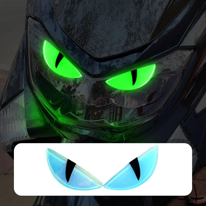 3D Luminous Vinyl Motorcycle Reflective Sticker Cute Eyes Scooter Windshield Decal Accessories for BMW Honda Yamaha Suzuki Vespa
