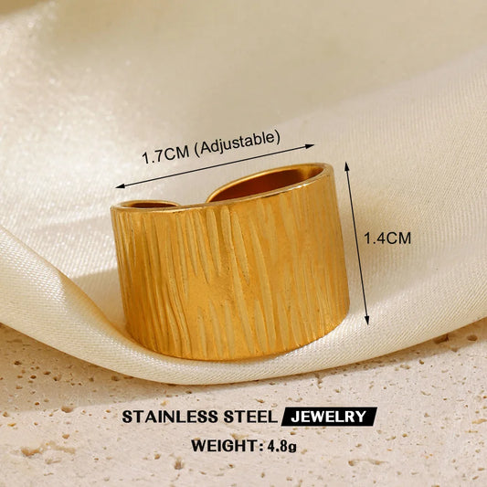 Gold Color Stainless Steel Heart Ring Women Metal Finger Hollow Ring Waterproof Jewelry Girlfriend Gift Bijoux Femme Anillos