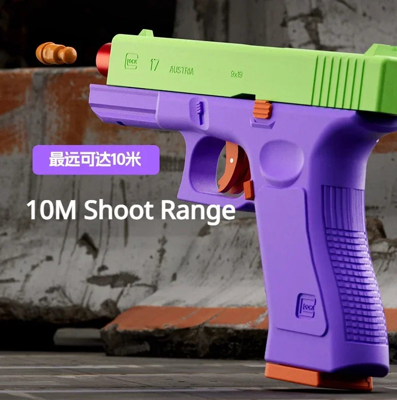 Dual-Mode Airsoft Soft Bullet Toy Gun Automatic Shell Ejection G17 Pistol Laser Version Radish Gun CS Shooting Weapons for Kids