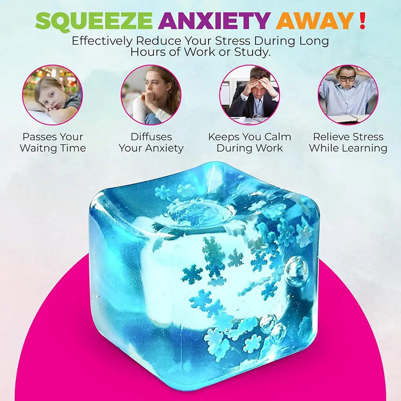 Snowflakes Ice Cube Anti-Stress Squishy Toys Slow Rebound Stress Relief Ball Decompression Fidget Toy for Adults Birthday Gifts