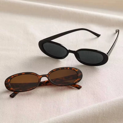 Vintage Oval Sunglasses Women Luxury Brand Designer Small Oval Sun Glasses Retro Black Red Glasses Ladies Goggle UV400 Eyewear
