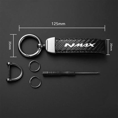 High-Grade Carbon Fiber Motorcycle Keychain Holder Keyring for YAMAHA NMAX N-MAX 155 150 125 NMAX155/150/125 Accessories