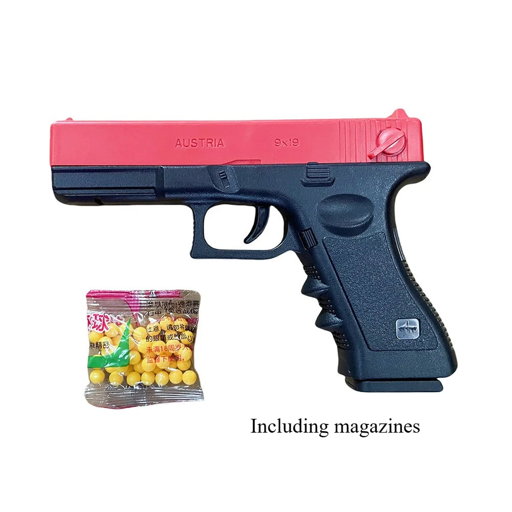 Manual G17 Toy Gun with Laser Soft Bullet Airsoft Pistol Outdoor Sports CS Game Weapon for Gift
