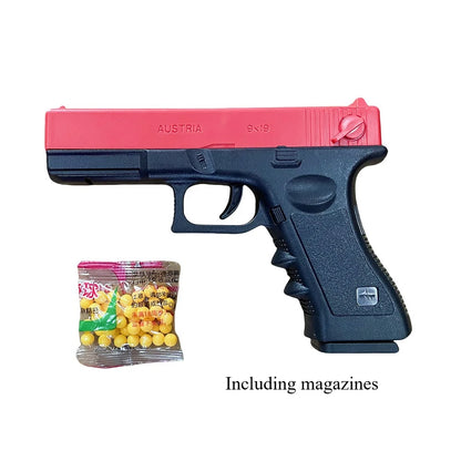 Manual G17 Toy Gun with Laser Soft Bullet Airsoft Pistol Outdoor Sports CS Game Weapon for Gift