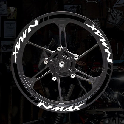 NMAX Motorcycle Wheel Hub Stickers Motor Bike Accessories Scooter Rim Strips Reflective Decal for Yamaha Nmax 125 155 160