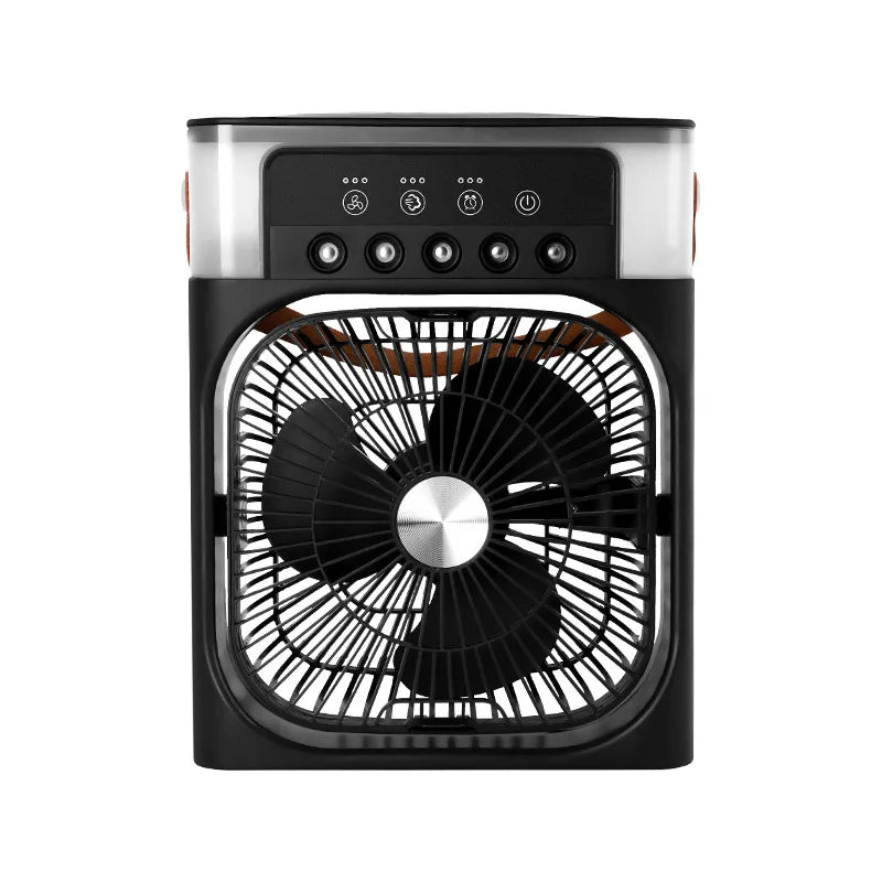 Portable Air Cooler Electric Humidifier Fan Air Supply Three Wind Speeds Rapid Cooling Five-Hole Humidifying Spray Fan with Ice