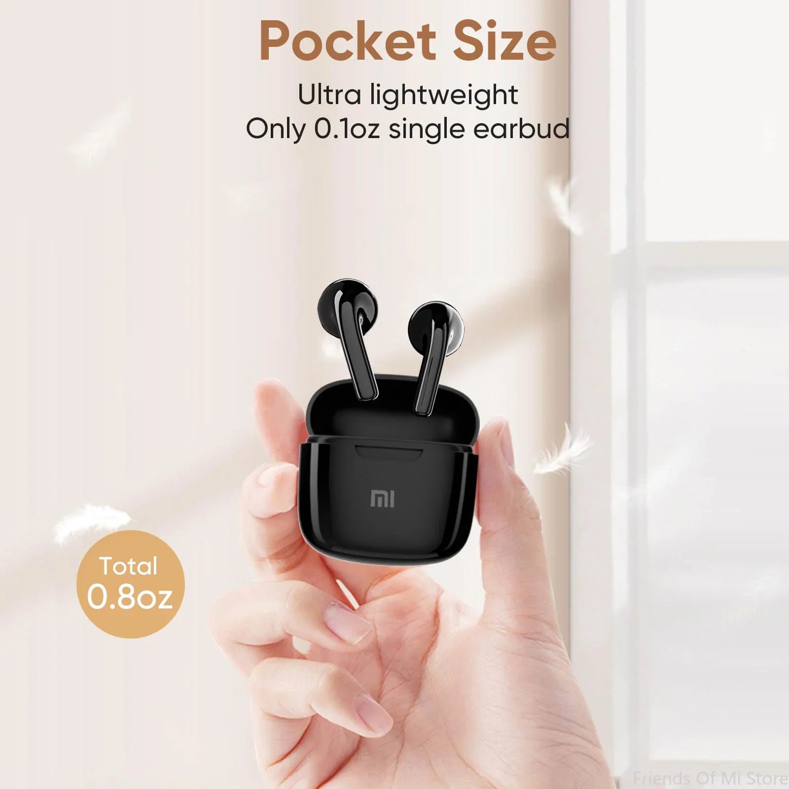 Xiaomi Wireless Bluetooth In-Ear Earbuds with 25 Hours Playtime Charging Case TWS Technology Built-In Noise Cancellation Mic