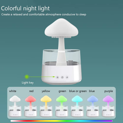 300Ml/450Ml Mushroom Air Humidifier Aroma Diffuser Rain Cloud Humidifier Relax Water Drops Sounds with 7 Colors LED Night Light
