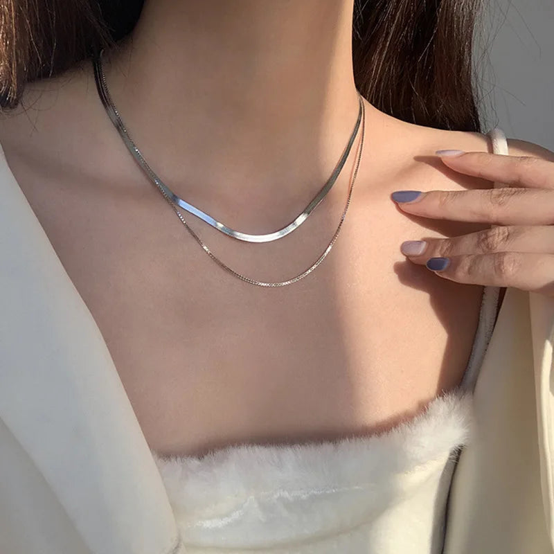 New Double Layer Necklace for Women Imitation Pearl Crystal Heart Pendant Chokers Necklaces Girls Gift Bohemia Cheap Jewelry