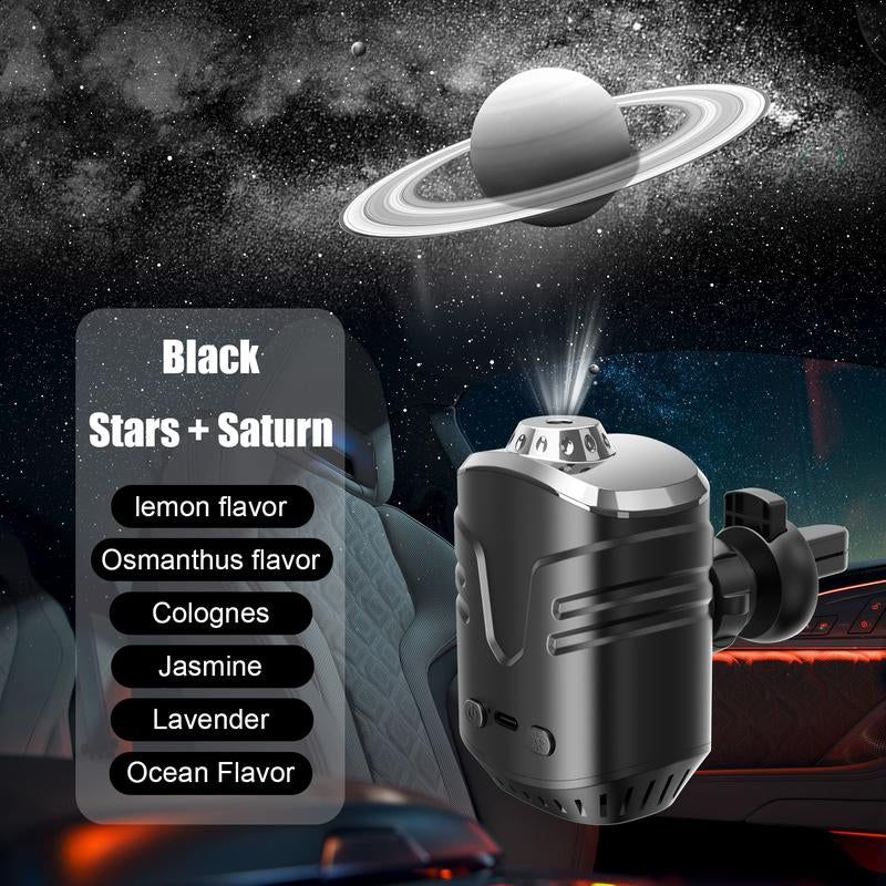 Starry Sky Car Projector with Air Freshener, 6 Fragrance Options, Auto On/Off Vent Clip Decorative Light with Diffuser, USB Charging LED Car Accessory, 5V, Rechargeable Lithium Polymer Battery, for Motor Vehicles Automotive