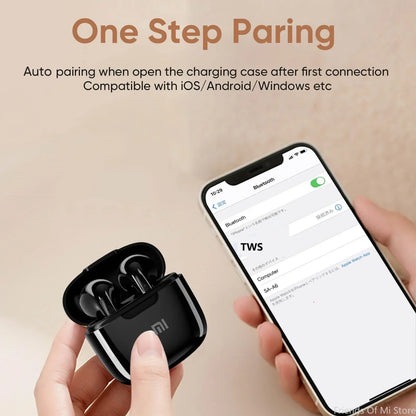 Xiaomi Wireless Bluetooth In-Ear Earbuds with 25 Hours Playtime Charging Case TWS Technology Built-In Noise Cancellation Mic