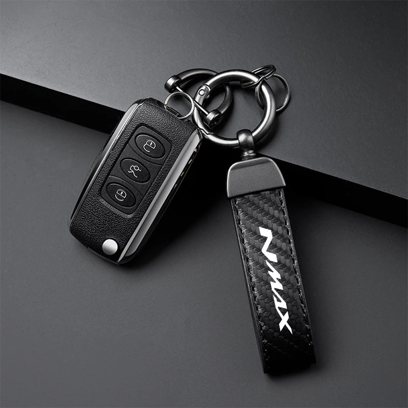 High-Grade Carbon Fiber Motorcycle Keychain Holder Keyring for YAMAHA NMAX N-MAX 155 150 125 NMAX155/150/125 Accessories