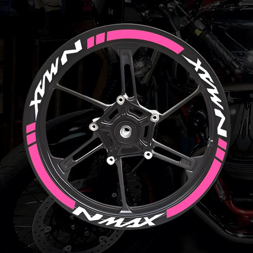 NMAX Motorcycle Wheel Hub Stickers Motor Bike Accessories Scooter Rim Strips Reflective Decal for Yamaha Nmax 125 155 160