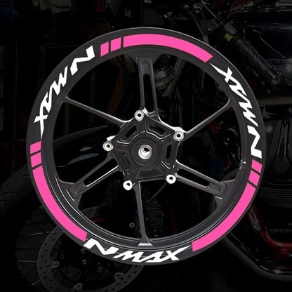 NMAX Motorcycle Wheel Hub Stickers Motor Bike Accessories Scooter Rim Strips Reflective Decal for Yamaha Nmax 125 155 160