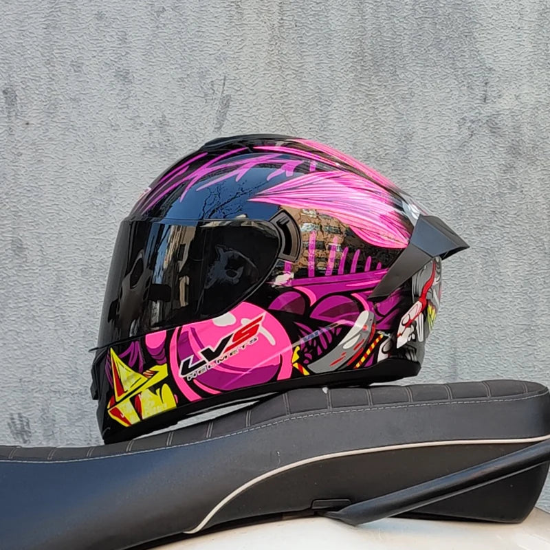 Motorcycle Helmet Cascos Para Motos with Built-In Sunshade Lens, Fully Covered Racing Helmet Casque Arai Repeat ODT