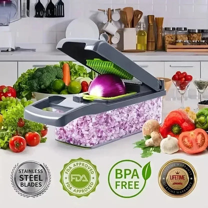 Kitchen Large Capacity Multifunctional Vegetable Slicer for Cutting Vegetables, Shredded Potatoes, and Slicing