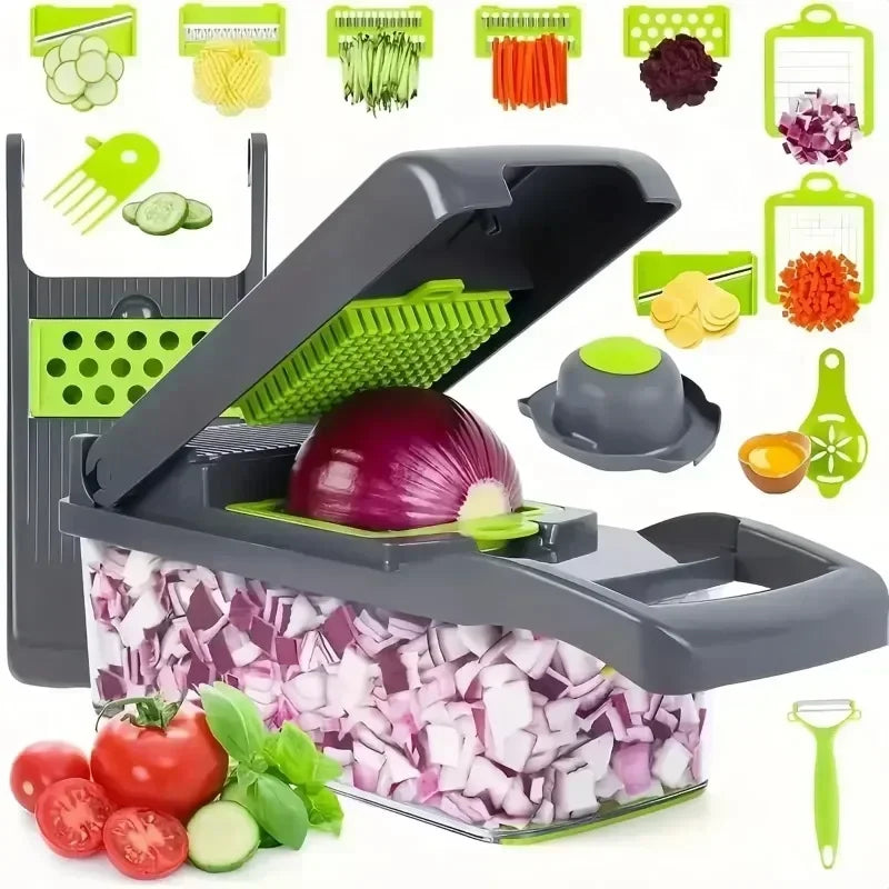 Kitchen Large Capacity Multifunctional Vegetable Slicer for Cutting Vegetables, Shredded Potatoes, and Slicing