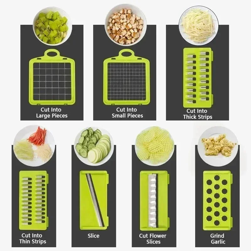 Kitchen Large Capacity Multifunctional Vegetable Slicer for Cutting Vegetables, Shredded Potatoes, and Slicing