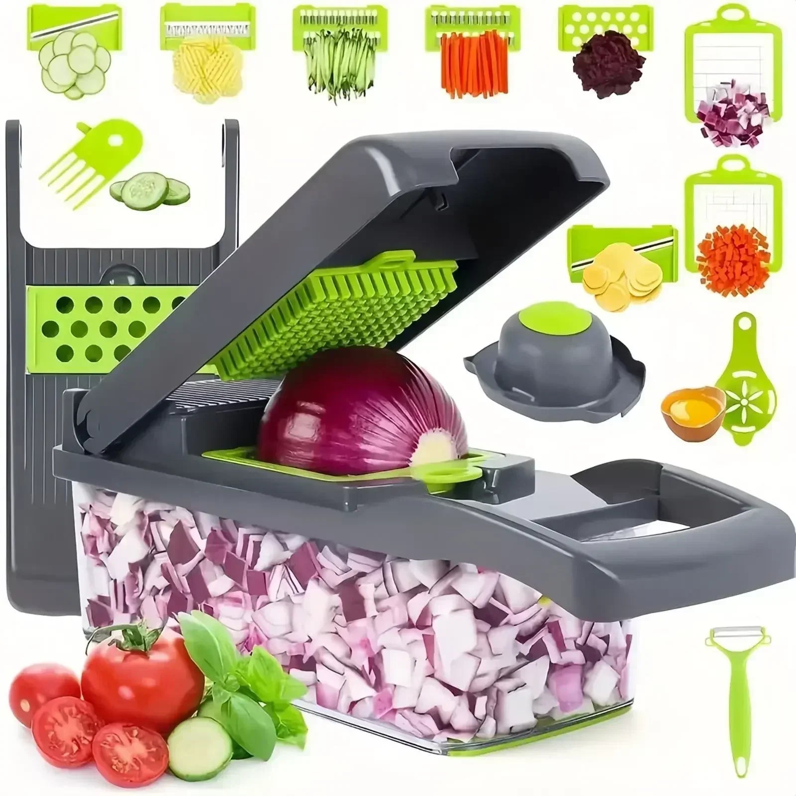 Kitchen Large Capacity Multifunctional Vegetable Slicer for Cutting Vegetables, Shredded Potatoes, and Slicing