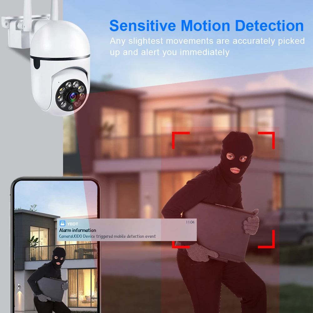 8MP Wifi IP Outdoor Wireless Security Surveillance PTZ Camera 4X Zoom Cameras AI Human Tracking Two-Way Audio HD Night Color Cam