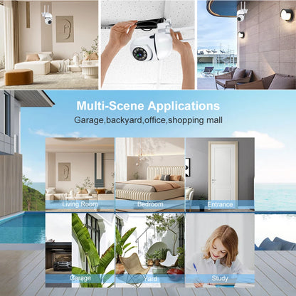 8MP Wifi IP Outdoor Wireless Security Surveillance PTZ Camera 4X Zoom Cameras AI Human Tracking Two-Way Audio HD Night Color Cam