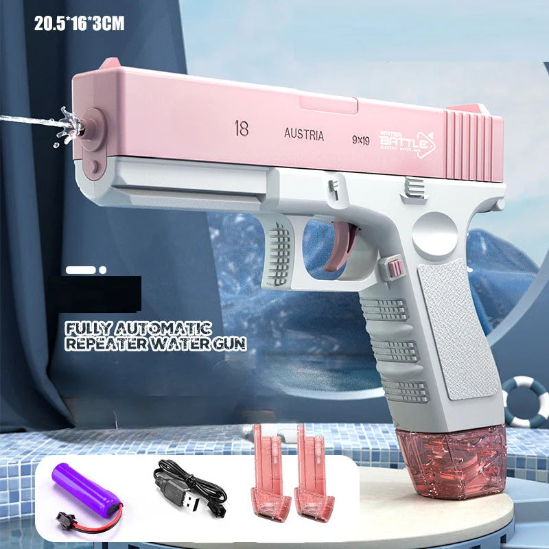 New Water Gun Electric Pistol Shooting Toy Full Automatic Summer Beach Toy for Kids Children Boys Girls Adults