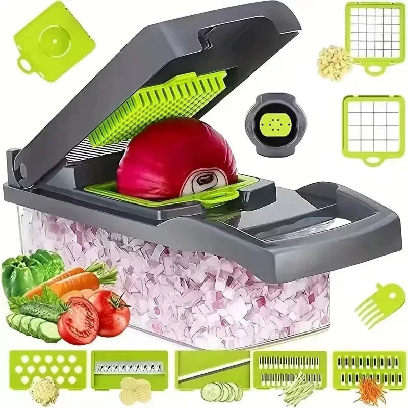 Kitchen Large Capacity Multifunctional Vegetable Slicer for Cutting Vegetables, Shredded Potatoes, and Slicing